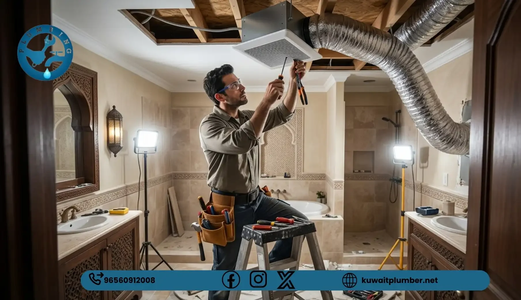 خدمات تركيب شفاط مركزي للحمامات بالكويت